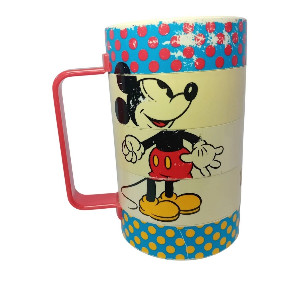 Vintage Elandia Disney Snow White Seven‎ Dwarfs Rotating Slider Mix Mug Plastic